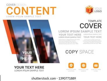 Presentation layout design template, Business Financial for background, Blur city background, Flat style vector illustration artwork.