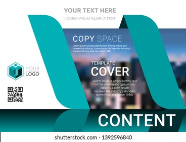 Presentation layout design template. Business Financial for background, Fold leaflet, Flyer, Magazine, Annual report, Book Cover, Blur city background, Flat style vector illustration artwork A4 size.