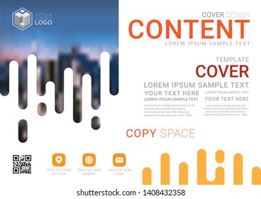
Presentation layout design template. Business Financial for background, Fold leaflet, Flyer, Magazine, Annual report, Book Cover, Blur city background, Flat style vector illustration artwork A4 size.