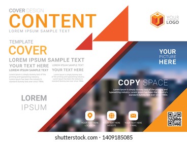 Presentation layout design template. Business Financial for background, Fold leaflet, Flyer, Magazine, Annual report, Book Cover, Blur city background, Flat style vector illustration artwork A4 size.