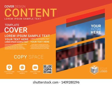 Presentation layout design template. Business Financial for background, Fold leaflet, Flyer, Magazine, Annual report, Book Cover, Blur city background, Flat style vector illustration artwork A4 size.