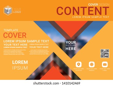 Presentation layout design template. Business Financial for background, Fold leaflet, Flyer, Magazine, Annual report, Book Cover, Blur city background, Flat style vector illustration artwork A4 size.