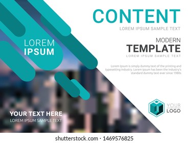 Presentation layout design template, Business Financial for background, Blur city background, Flat style vector illustration artwork.