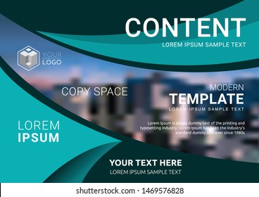 Presentation layout design template, Business Financial for background, Blur city background, Flat style vector illustration artwork.