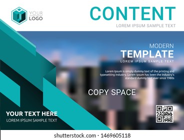 Presentation layout design template, Business Financial for background, Blur city background, Flat style vector illustration artwork.