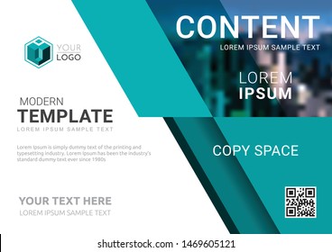 Presentation layout design template, Business Financial for background, Blur city background, Flat style vector illustration artwork.