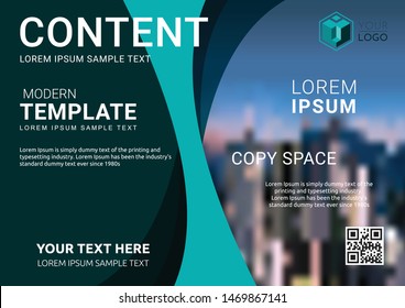 Presentation layout design template, Business Financial for background, Blur city background, Flat style vector illustration artwork.