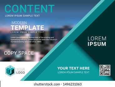 Presentation layout design template, Business Financial for background, Blur city background, Flat style vector illustration artwork.