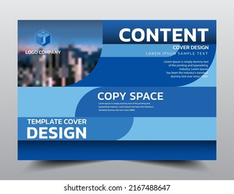 Presentation layout design template. Business Financial for background, Fold leaflet, Flyer, Magazine, Annual report, Book Cover, Blur city background, Flat style vector illustration artwork A4 size.