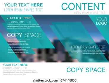 Presentation layout design template, Business Financial for background, Blur city background, Flat style vector illustration artwork.