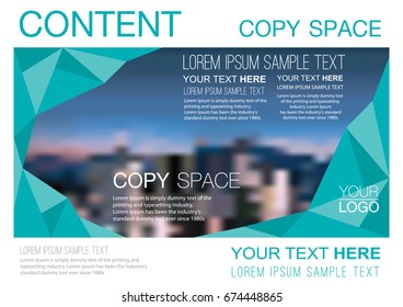 Presentation layout design template, Business Financial for background, Blur city background, Flat style vector illustration artwork.