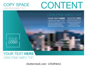 Presentation layout design template, Business Financial for background, Blur city background, Flat style vector illustration artwork.