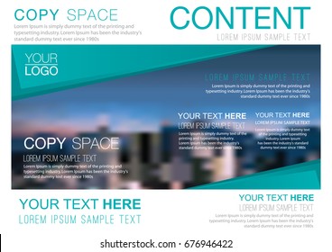 Presentation layout design template, Business Financial for background, Blur city background, Flat style vector illustration artwork.
