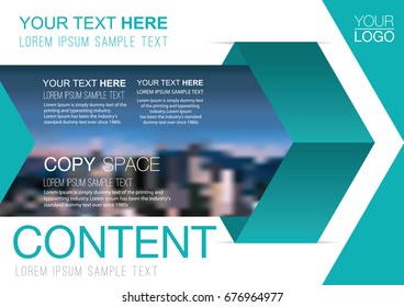 Presentation layout design template, Business Financial for background, Blur city background, Flat style vector illustration artwork.