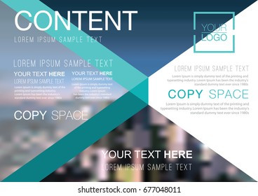 Presentation layout design template, Business Financial for background, Blur city background, Flat style vector illustration artwork.