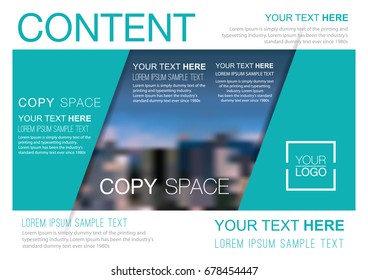 Presentation layout design template, Business Financial for background, Blur city background, Flat style vector illustration artwork.