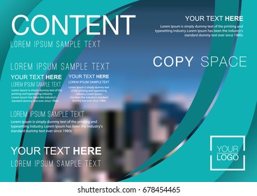 Presentation layout design template, Business Financial for background, Blur city background, Flat style vector illustration artwork.