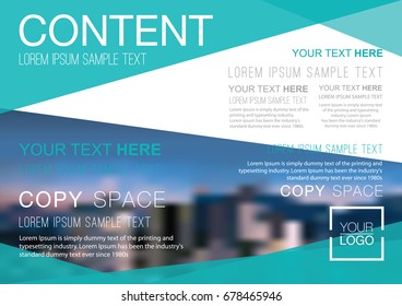Presentation layout design template, Business Financial for background, Blur city background, Flat style vector illustration artwork.