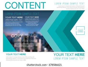 Presentation layout design template, Business Financial for background, Blur city background, Flat style vector illustration artwork.