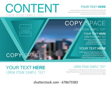 Presentation layout design template, Business Financial for background, Blur city background, Flat style vector illustration artwork.