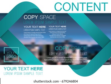 Presentation layout design template, Business Financial for background, Blur city background, Flat style vector illustration artwork.