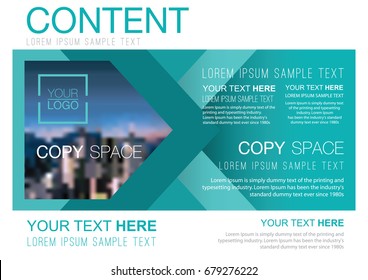 Presentation layout design template, Business Financial for background, Blur city background, Flat style vector illustration artwork.