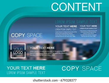 Presentation layout design template, Business Financial for background, Blur city background, Flat style vector illustration artwork.