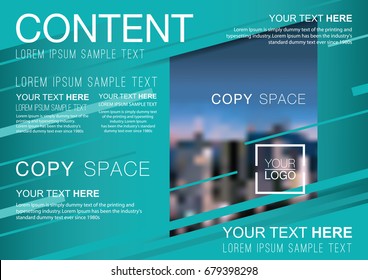 Presentation layout design template, Business Financial for background, Blur city background, Flat style vector illustration artwork.