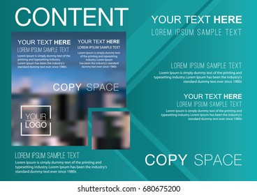 Presentation layout design template, Business Financial for background, Blur city background, Flat style vector illustration artwork.