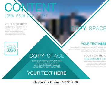 Presentation layout design template, Business Financial for background, Blur city background, Flat style vector illustration artwork.