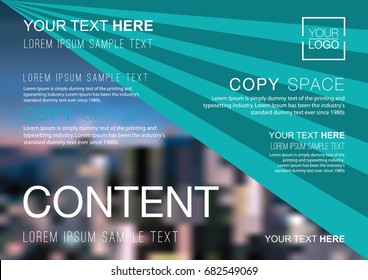 Presentation layout design template, Business Financial for background, Blur city background, Flat style vector illustration artwork.