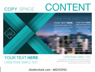 Presentation layout design template, Business Financial for background, Blur city background, Flat style vector illustration artwork.