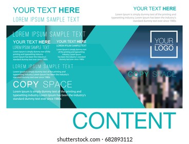 Presentation layout design template, Business Financial for background, Blur city background, Flat style vector illustration artwork.
