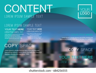 Presentation layout design template, Business Financial for background, Blur city background, Flat style vector illustration artwork.
