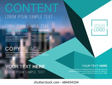 Presentation layout design template, Business Financial for background, Blur city background, Flat style vector illustration artwork.