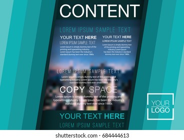 Presentation layout design template, Business Financial for background, Blur city background, Flat style vector illustration artwork.