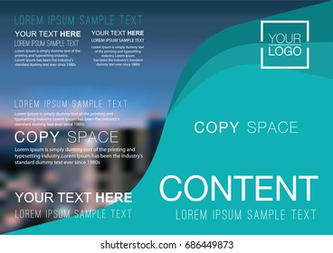 Presentation layout design template, Business Financial for background, Blur city background, Flat style vector illustration artwork.