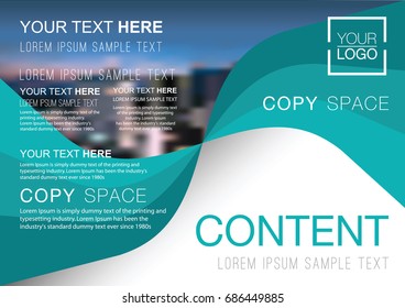 Presentation layout design template, Business Financial for background, Blur city background, Flat style vector illustration artwork.