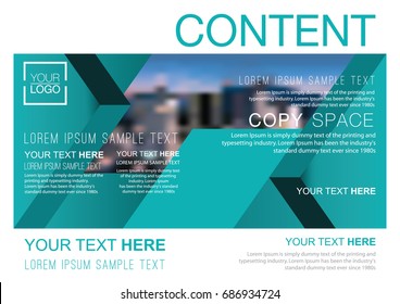 Presentation layout design template, Business Financial for background, Blur city background, Flat style vector illustration artwork.