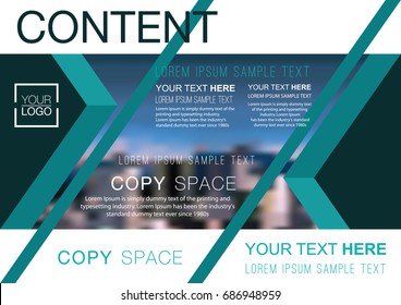 Presentation layout design template, Business Financial for background, Blur city background, Flat style vector illustration artwork.