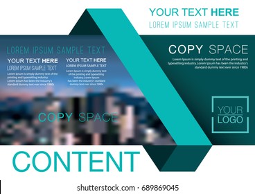 Presentation layout design template, Business Financial for background, Blur city background, Flat style vector illustration artwork.