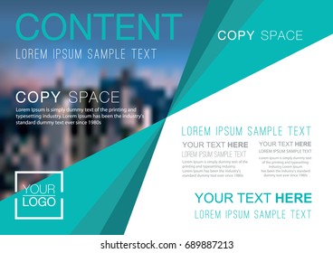 Presentation layout design template, Business Financial for background, Blur city background, Flat style vector illustration artwork.