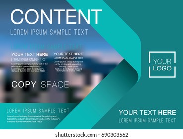 Presentation layout design template, Business Financial for background, Blur city background, Flat style vector illustration artwork.