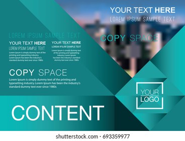 Presentation layout design template, Business Financial for background, Blur city background, Flat style vector illustration artwork.