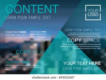 Presentation layout design template, Business Financial for background, Blur city background, Flat style vector illustration artwork.