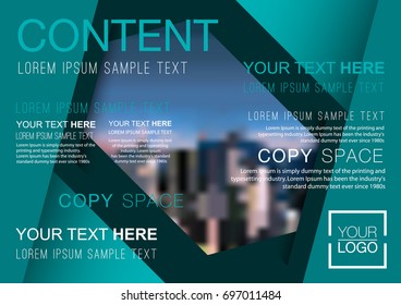 Presentation layout design template, Business Financial for background, Blur city background, Flat style vector illustration artwork.