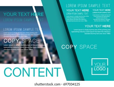 Presentation layout design template, Business Financial for background, Blur city background, Flat style vector illustration artwork.