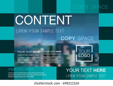 Presentation layout design template, Business Financial for background, Blur city background, Flat style vector illustration artwork.