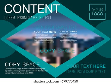 Presentation layout design template, Business Financial for background, Blur city background, Flat style vector illustration artwork.