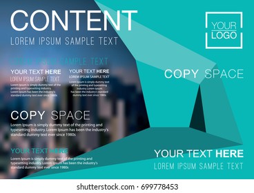 Presentation layout design template, Business Financial for background, Blur city background, Flat style vector illustration artwork.